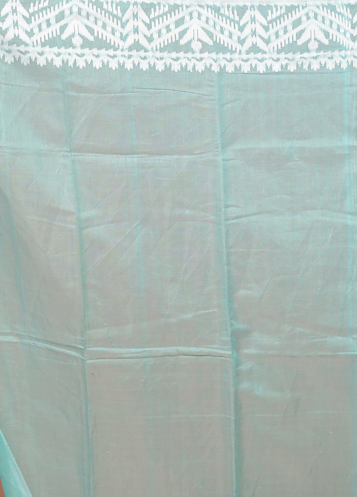 Green Jamdani Cotton Saree Without Blouse Piece