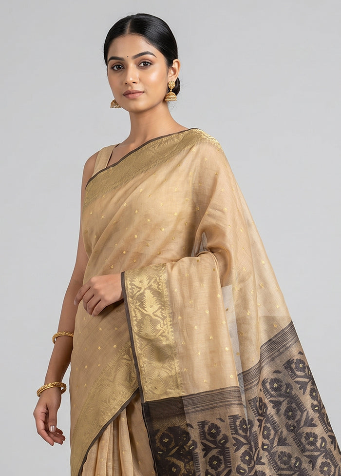 Green Jamdani Cotton Saree Without Blouse Piece