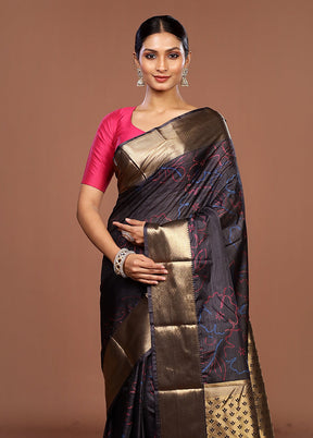 Black Kanjivaram Silk Saree With Blouse Piece
