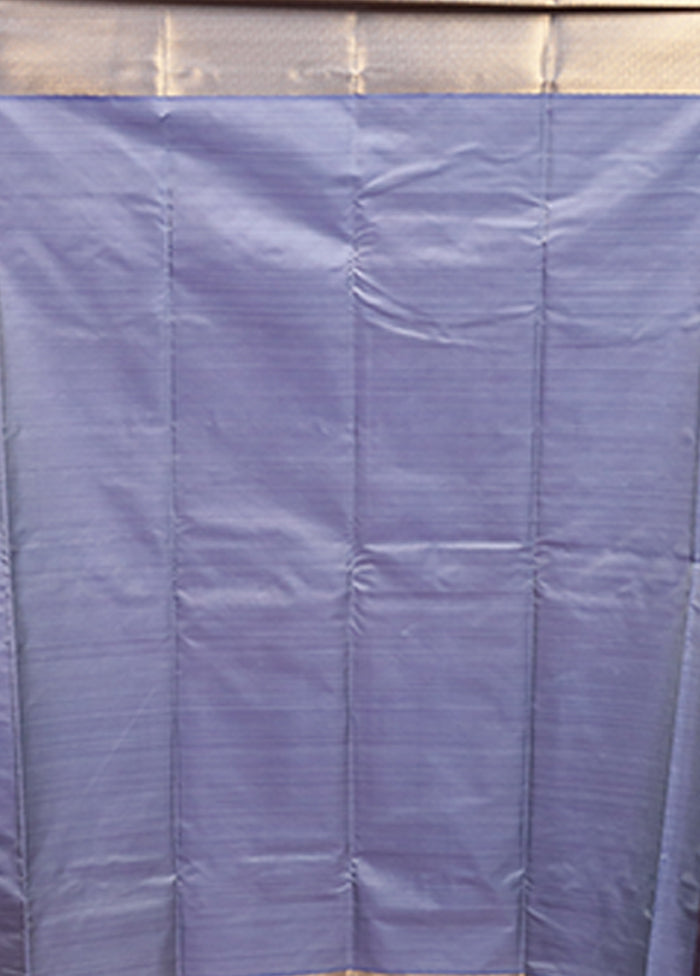 Blue Kanjivaram Silk Saree With Blouse Piece