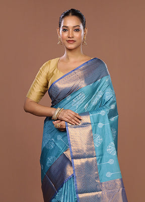 Green Kanjivaram Silk Saree With Blouse Piece