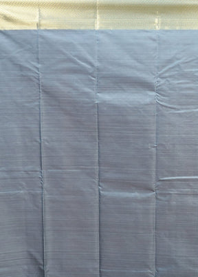 Blue Kanjivaram Silk Saree With Blouse Piece