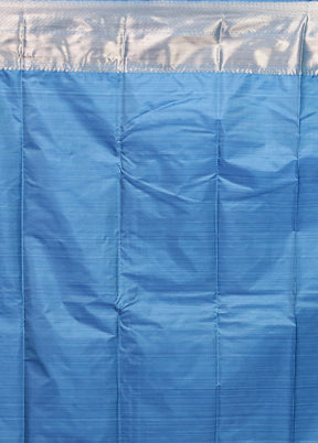 Blue Kanjivaram Silk Saree With Blouse Piece