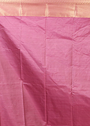 Pink Kanjivaram Silk Saree With Blouse Piece