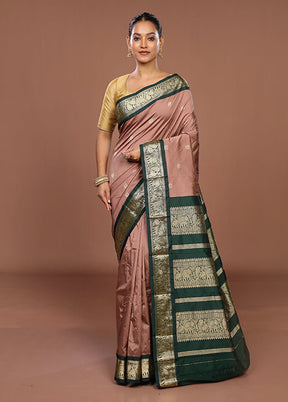 Cream Kanjivaram Silk Saree With Blouse Piece