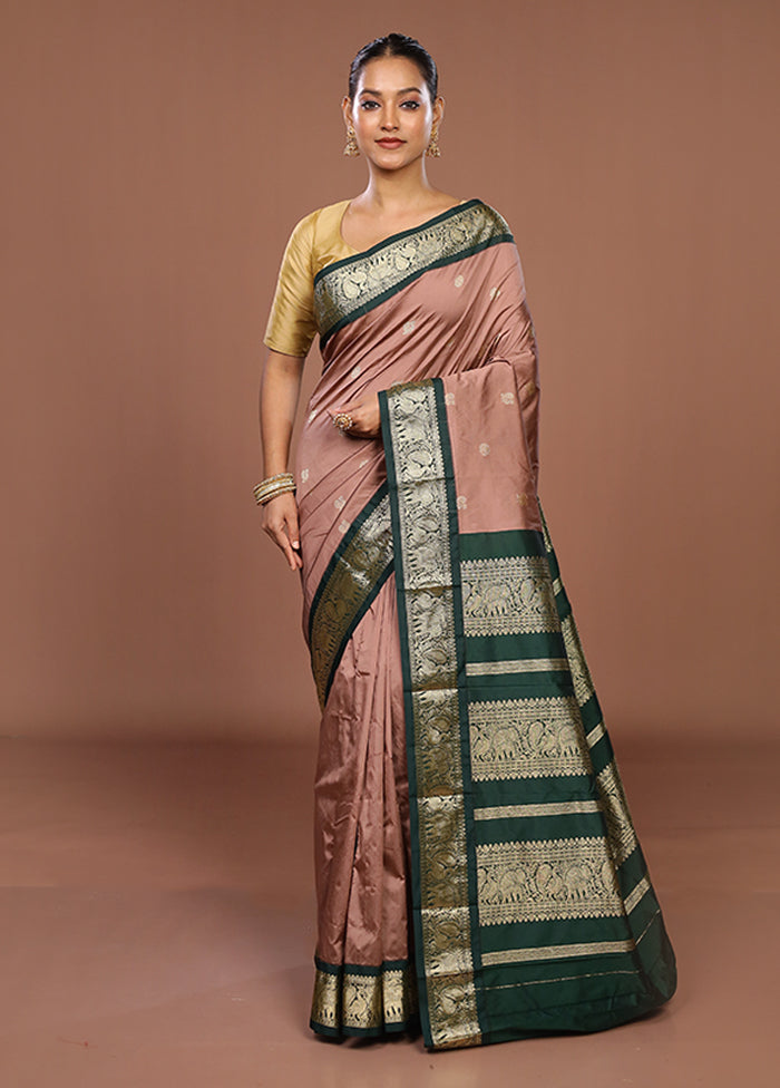 Cream Kanjivaram Silk Saree With Blouse Piece