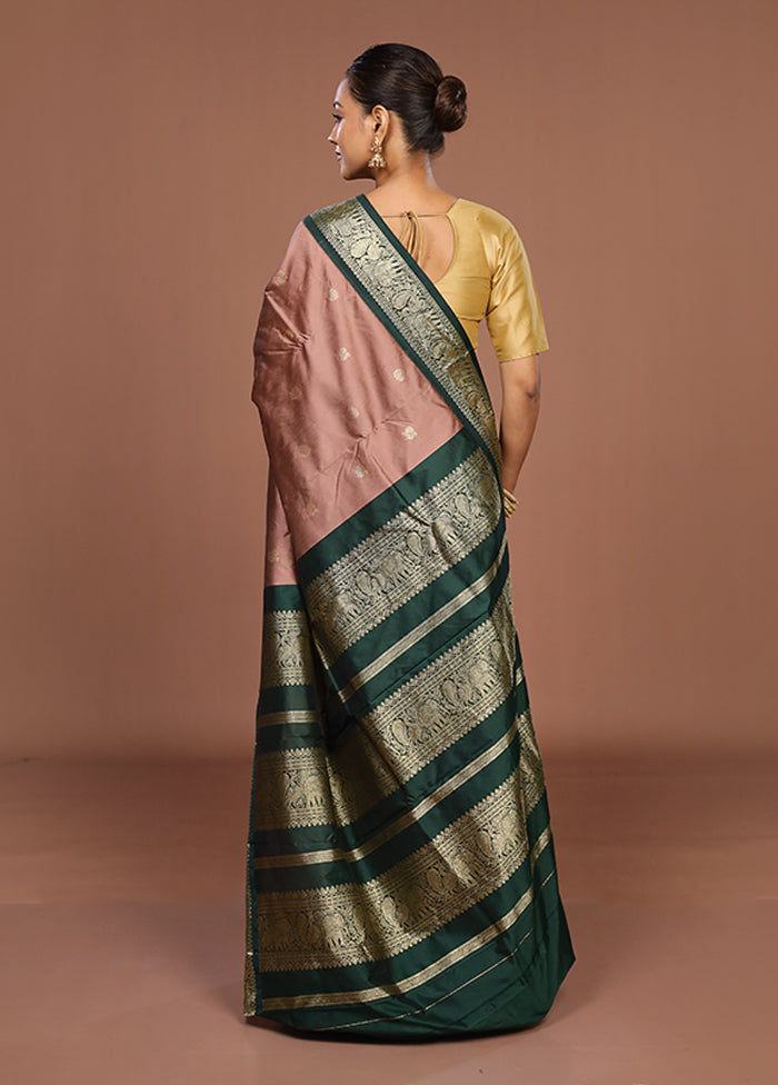 Cream Kanjivaram Silk Saree With Blouse Piece