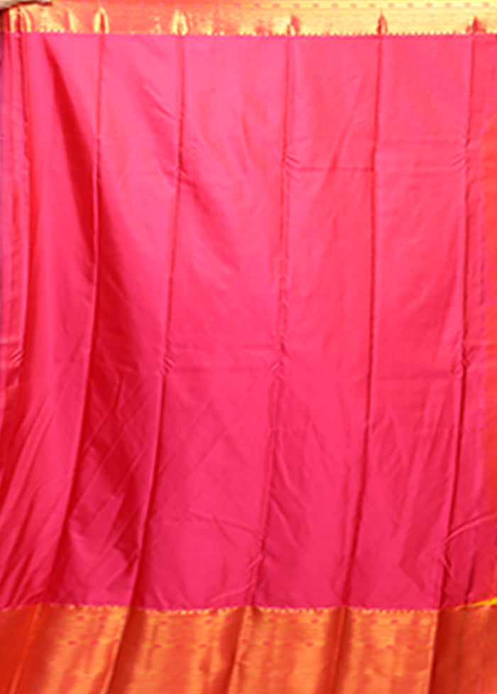 Yellow Kanjivaram Silk Saree With Blouse Piece