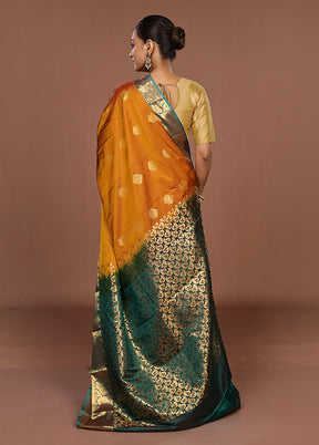 Yellow Kanjivaram Silk Saree With Blouse Piece