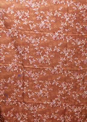 Rust Tussar Silk Saree With Blouse Piece