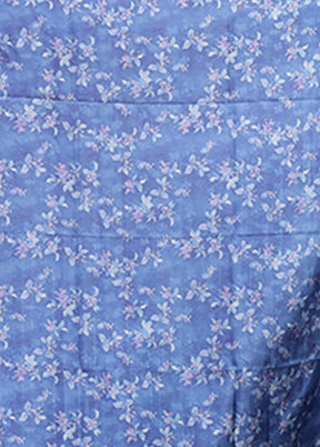 Blue Tussar Silk Saree With Blouse Piece
