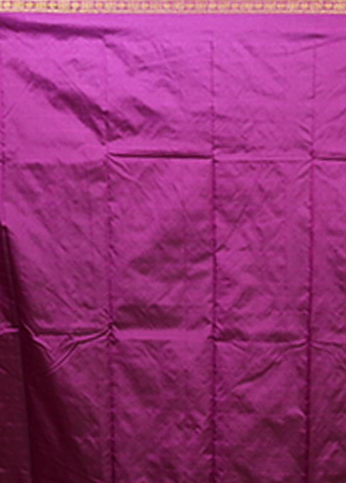 Purple Kanjivaram Silk Saree With Blouse Piece