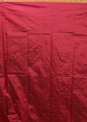 Maroon Kanjivaram Silk Saree With Blouse Piece
