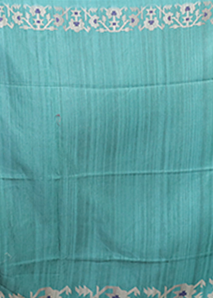 Maroon Tussar Silk Saree With Blouse Piece