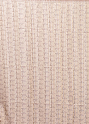 White Tussar Silk Saree With Blouse Piece