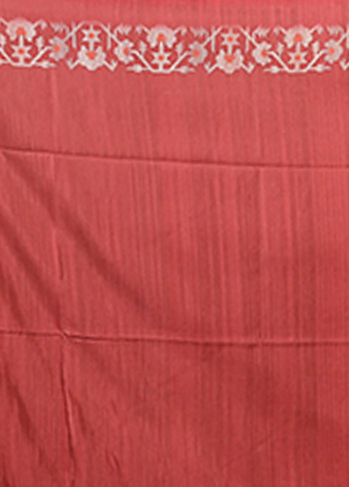 Grey Tussar Silk Saree With Blouse Piece