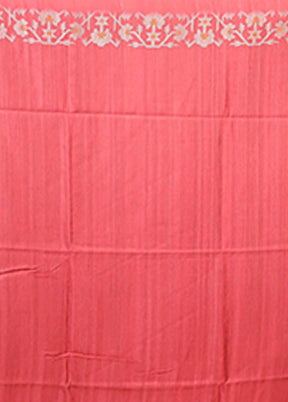 Rust Tussar Silk Saree With Blouse Piece