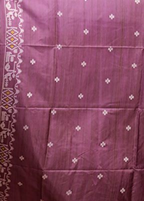 Purple Tussar Silk Saree With Blouse Piece