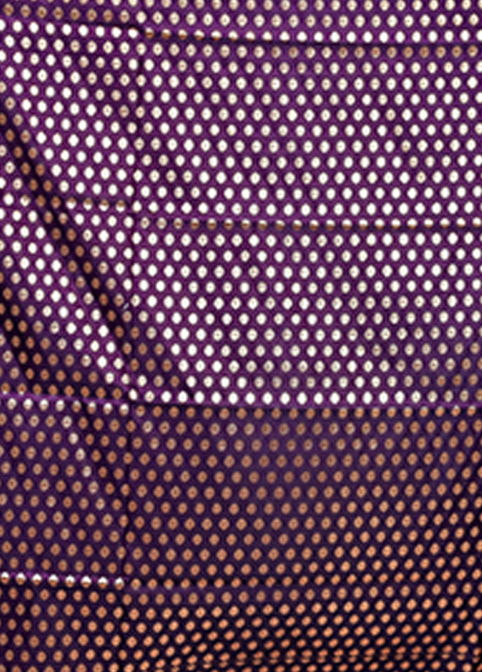 Purple Banarasi Silk Saree With Blouse Piece