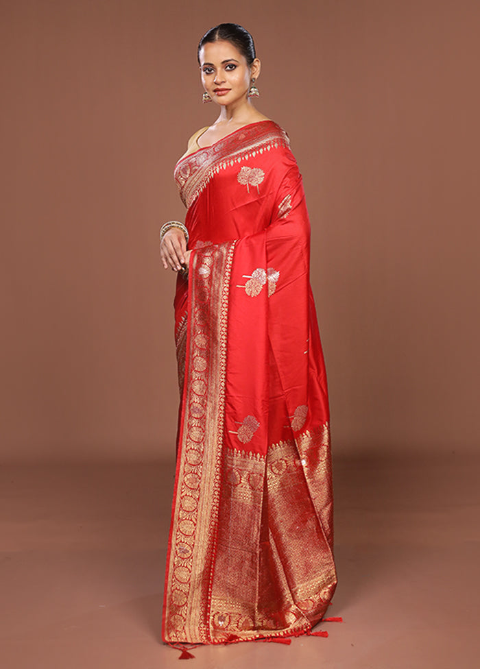 Pink Dupion Silk Saree With Blouse Piece