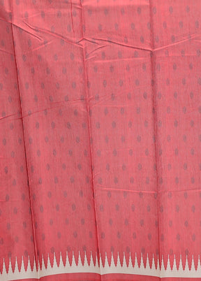 White Dupion Silk Saree With Blouse Piece