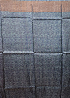 Blue Handloom Tussar Pure Silk Saree With Blouse Piece
