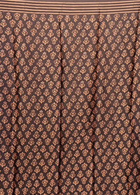 Black Printed Silk Saree Without Blouse Piece