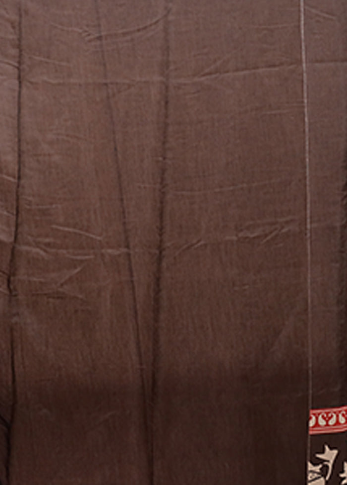 Black Dupion Silk Saree With Blouse Piece