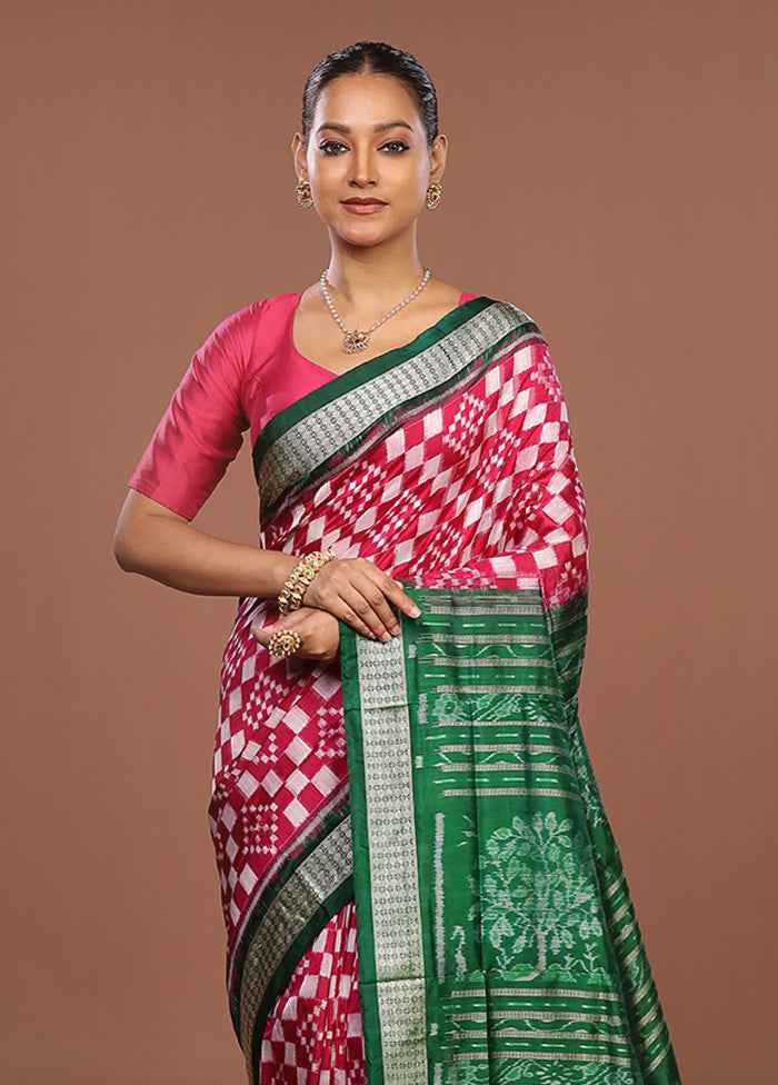 Multicolor Handloom Bomkai Pure Silk Saree With Blouse Piece