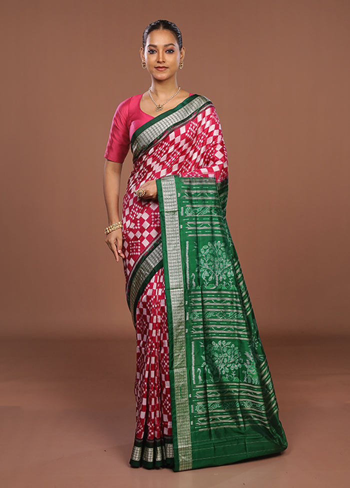 Multicolor Handloom Bomkai Pure Silk Saree With Blouse Piece