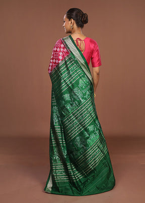 Multicolor Handloom Bomkai Pure Silk Saree With Blouse Piece