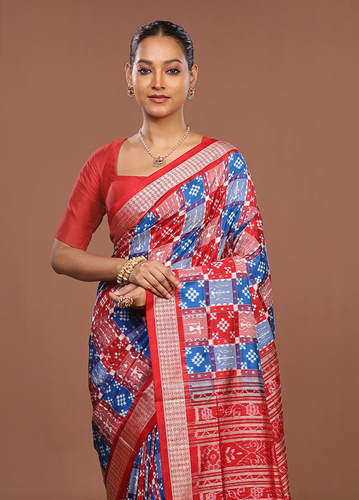 Multicolor Handloom Bomkai Pure Silk Saree With Blouse Piece