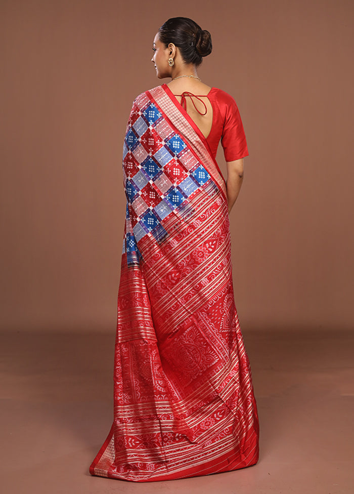 Multicolor Handloom Bomkai Pure Silk Saree With Blouse Piece