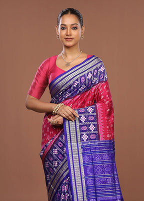Multicolor Handloom Bomkai Pure Silk Saree With Blouse Piece