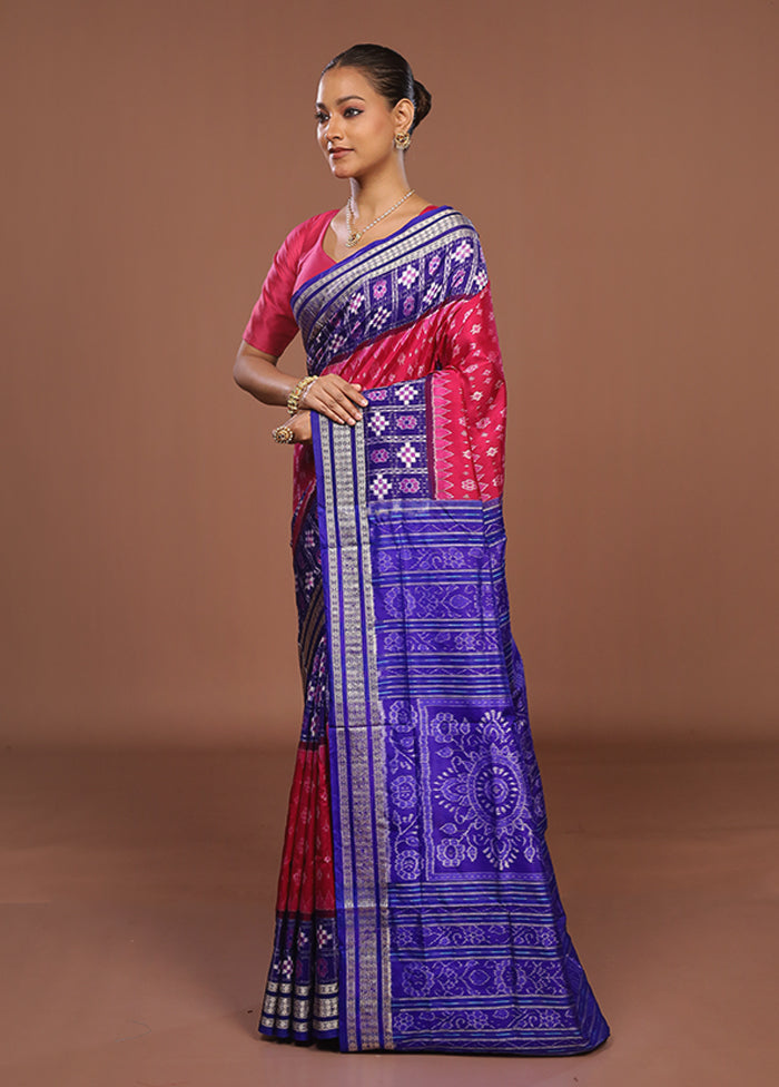 Multicolor Handloom Bomkai Pure Silk Saree With Blouse Piece