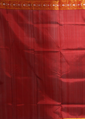 Maroon Handloom Baluchari Pure Silk Saree With Blouse Piece