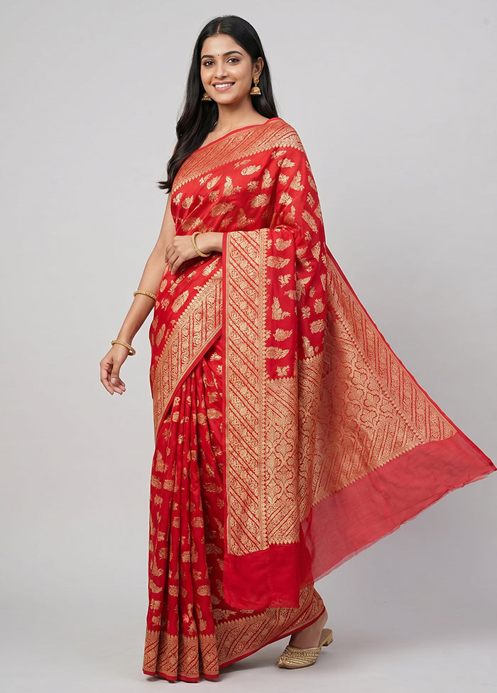 Pink Handloom Pure Georgette Saree With Blouse Piece