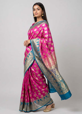 Purple Uppada Silk Saree With Blouse Piece