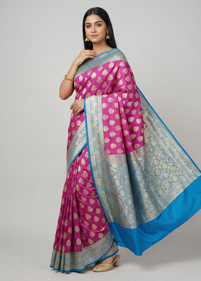 Purple Uppada Silk Saree With Blouse Piece
