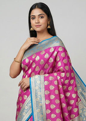 Purple Uppada Silk Saree With Blouse Piece