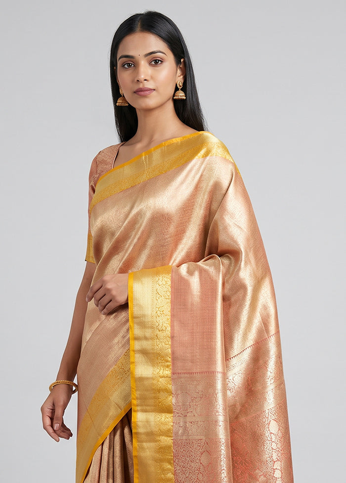 Red Kanjivaram Silk Saree With Blouse Piece