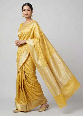 Peach Katan Silk Saree With Blouse Piece