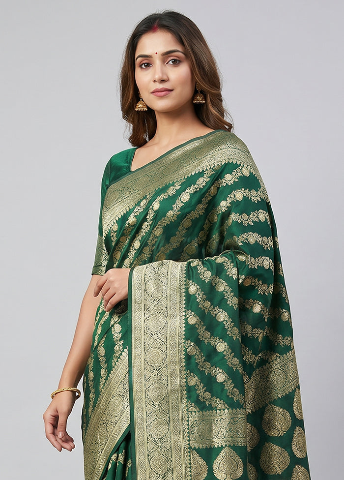 Green Georgette Saree With Blouse Piece