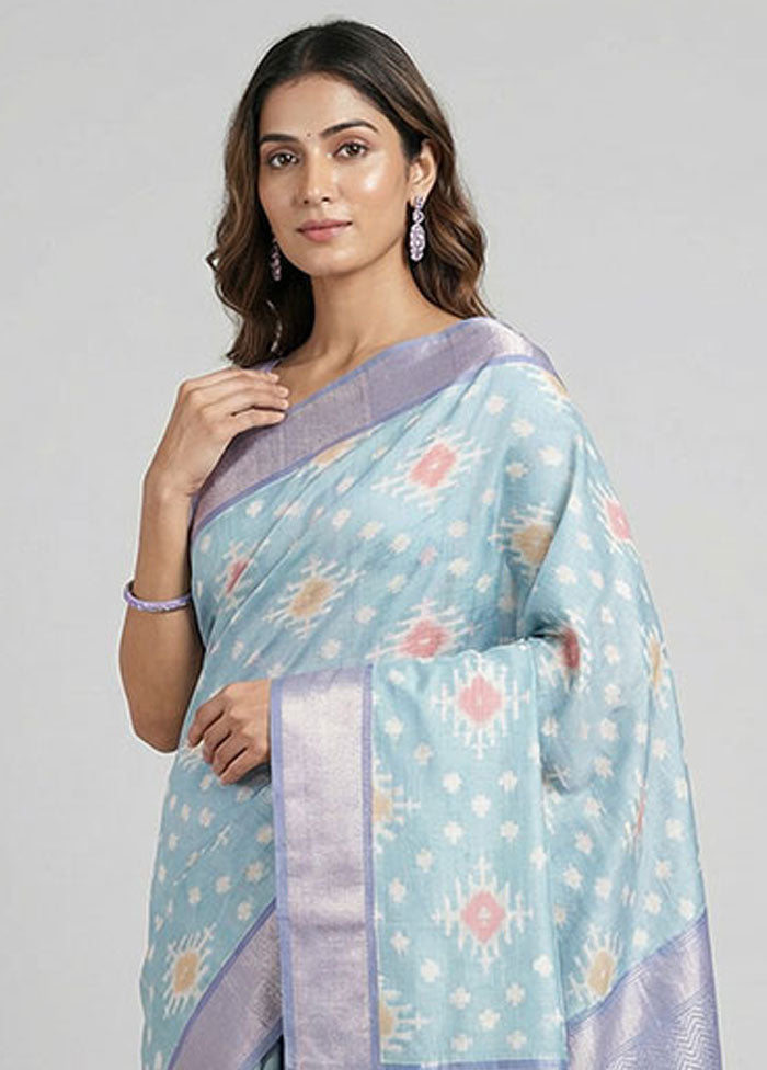 Green Pure Cotton Saree With Blouse Piece