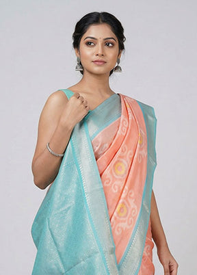 Pink Pure Cotton Saree With Blouse Piece