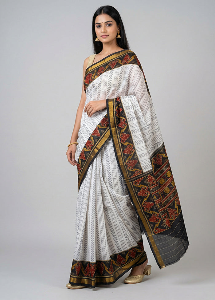Multicolor Handloom Patola Pure Silk Saree With Blouse Piece