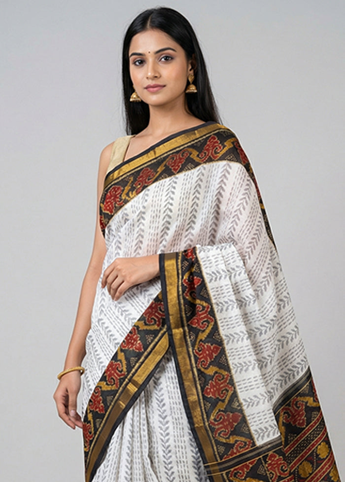 Multicolor Handloom Patola Pure Silk Saree With Blouse Piece