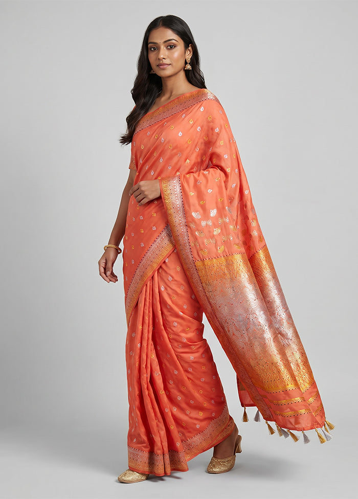 Pink Assam Silk Saree With Blouse Piece