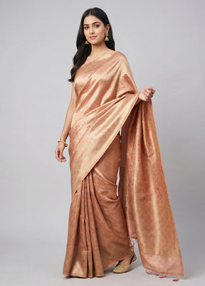 Pink Tissue Silk Saree With Blouse Piece