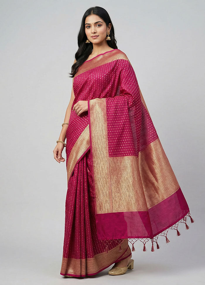 Purple Kora Silk Saree With Blouse Piece